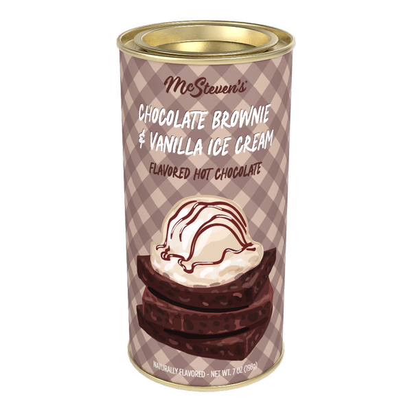 Chocolate Brownie and Vanilla Ice Cream Hot Chocolate (7oz Round Tin)