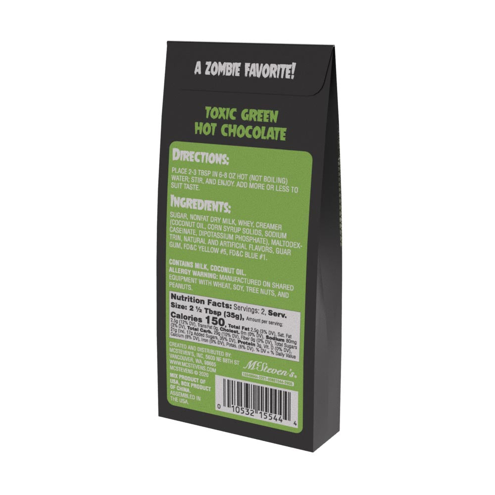 McSteven's Zombies! Toxic Green Colorful Hot Chocolate (2.5oz Tent Box)