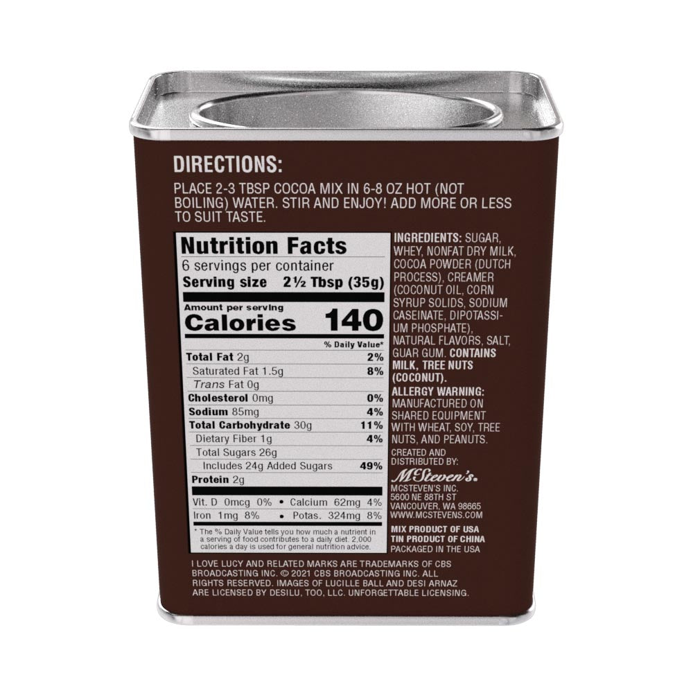 I Love Lucy© Chocolate Factory Cocoa (8oz Rectangle Tin)