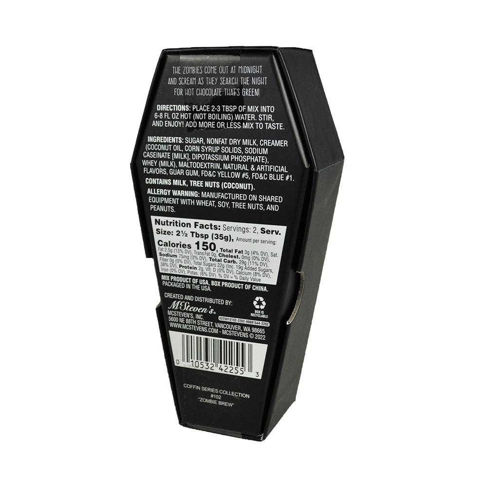 Coffin Cafe Zombie Brew Colorful Green Hot Chocolate (3oz Coffin Box)