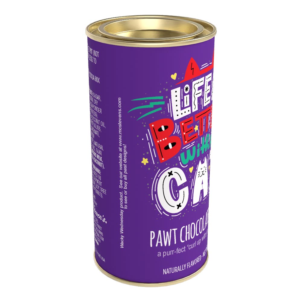 Life is Better with a Cat Pawt Chocolate Cocoa (7oz Round Tin)