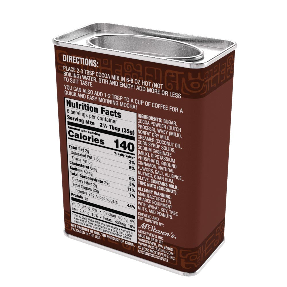 McSteven's Mexicocoa Mexican Spiced Churro Chocolate Cocoa (8oz Rectangle Tin)