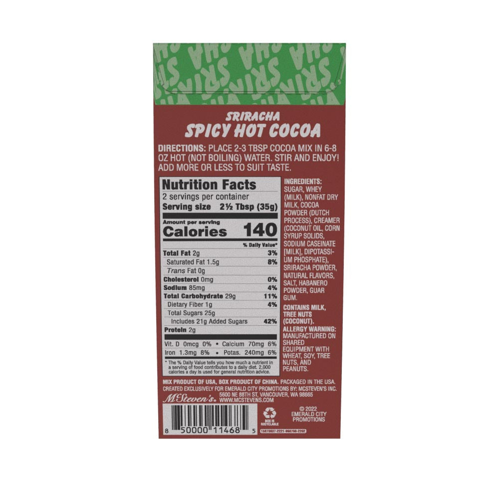 Rock da Rooster™ Sriracha Spicy Dark Chocolate Hot Cocoa (2.5oz Tent Box)
