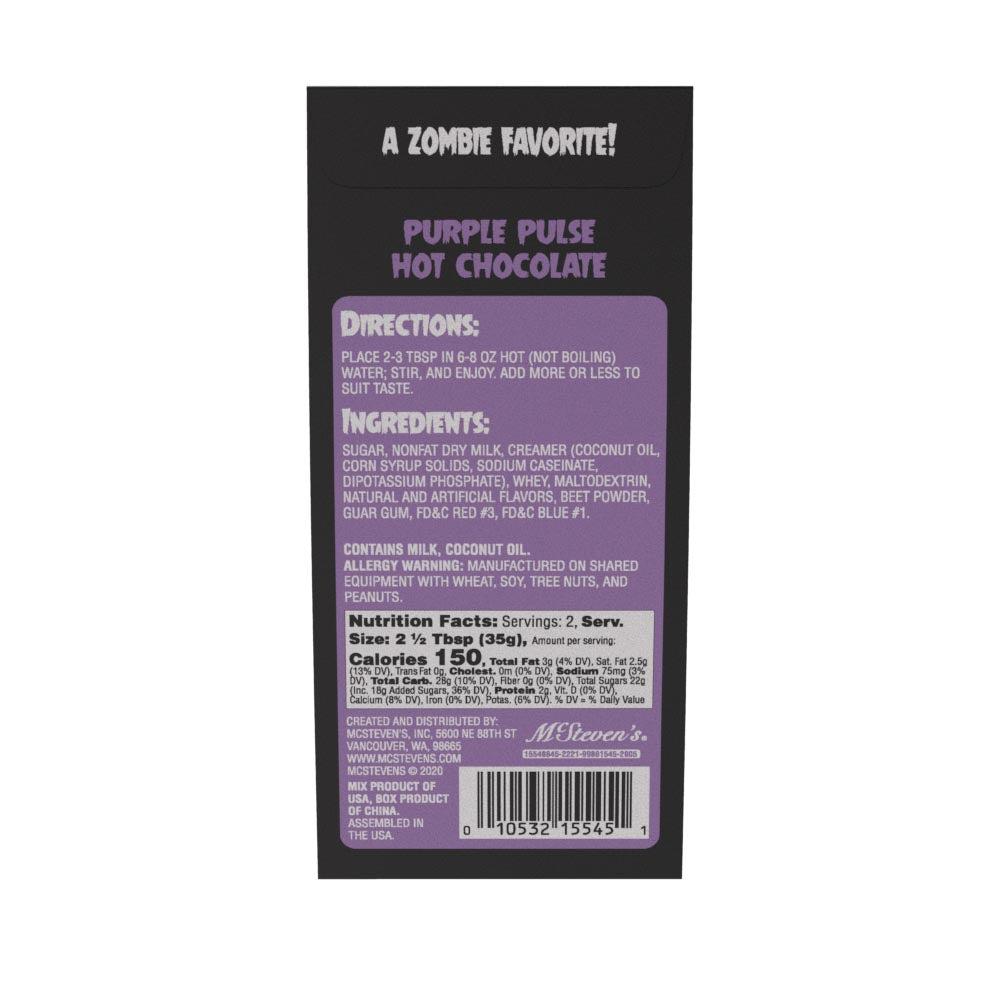 McSteven's Zombies! Purple Pulse Colorful Hot Chocolate (2.5oz Tent Box)