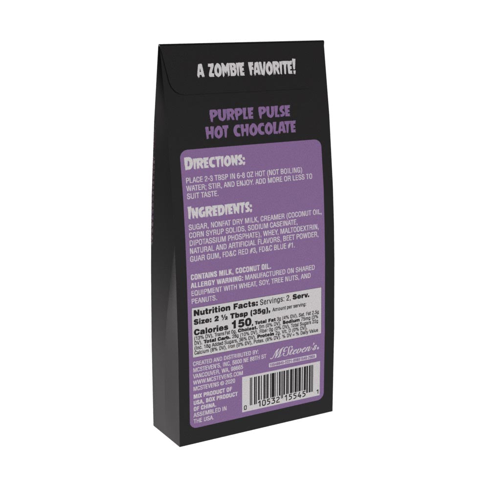 McSteven's Zombies! Purple Pulse Colorful Hot Chocolate (2.5oz Tent Box)