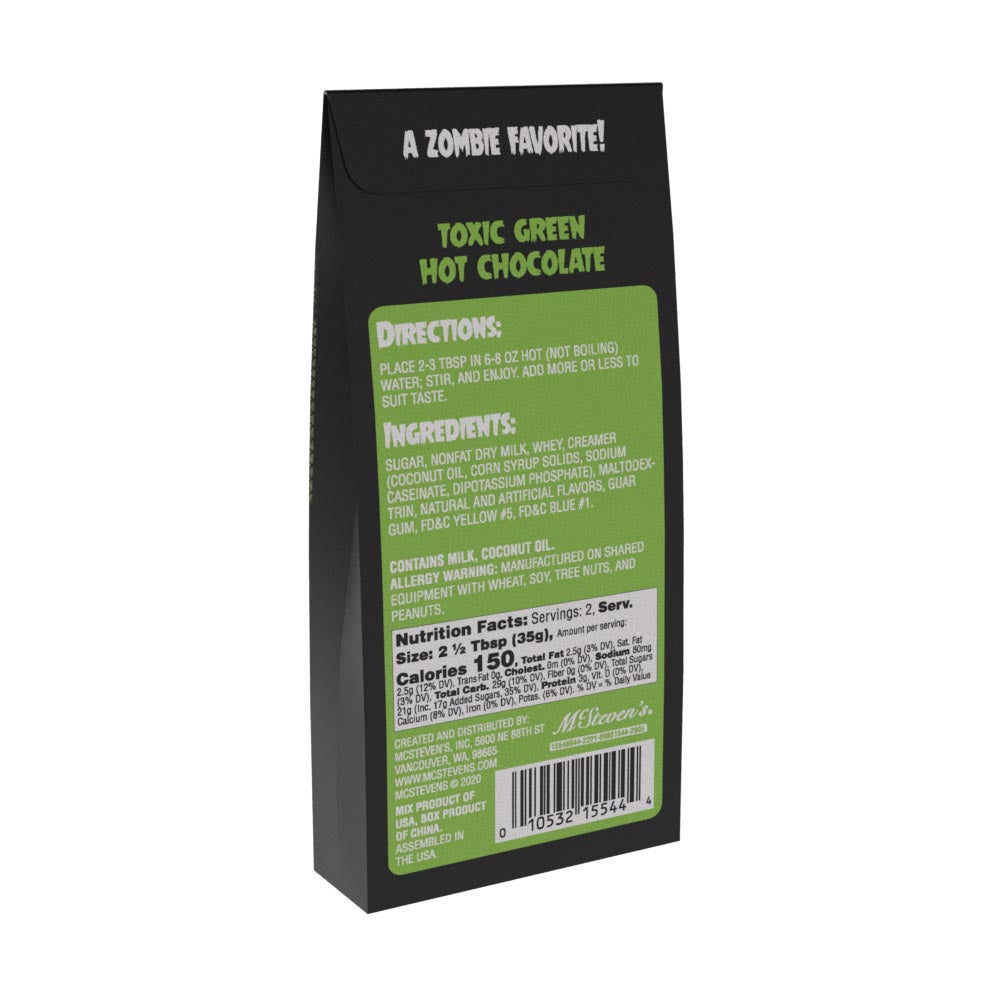 McSteven's Zombies! Toxic Green Colorful Hot Chocolate (2.5oz Tent Box)