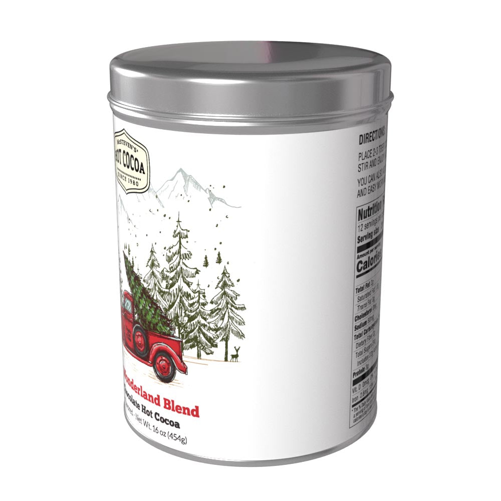 Winter Wonderland Red Truck Dark Chocolate Cocoa (16oz Round Tin)