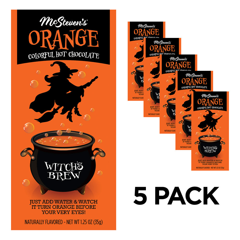 McSteven's Witch's Brew Colorful Orange Hot Chocolate (Five 1.25oz Packets)