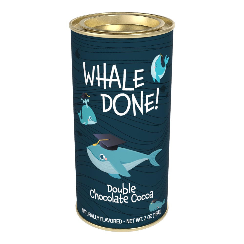 Whale Done Graduation Double Chocolate Cocoa 7oz Round Tin whale-done-graduation-double-chocolate-cocoa-7oz-round-tin