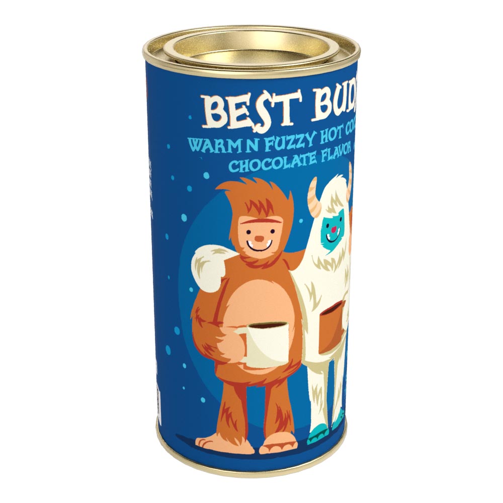 Best Buds Sasquatch and Yeti Warm n' Fuzzy Cocoa (7oz Round Tin)