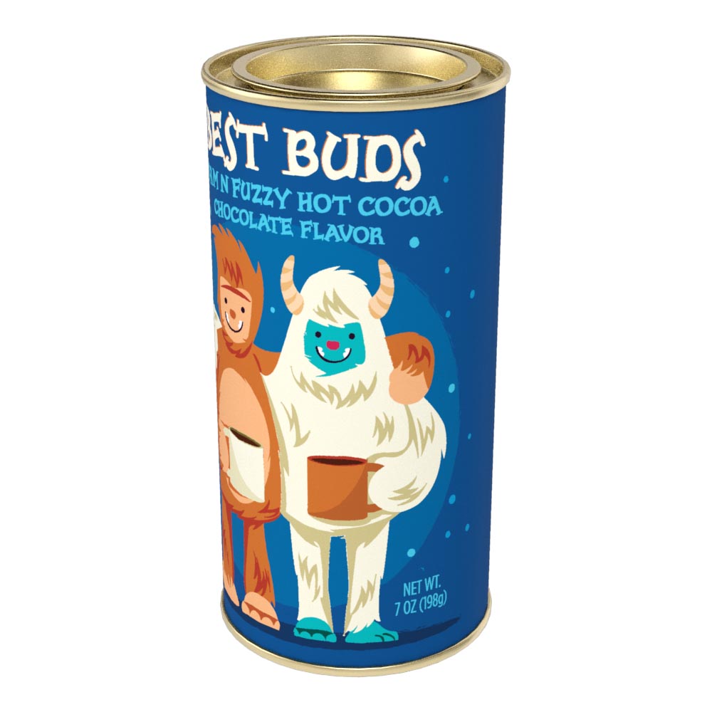 Best Buds Sasquatch and Yeti Warm n' Fuzzy Cocoa (7oz Round Tin)