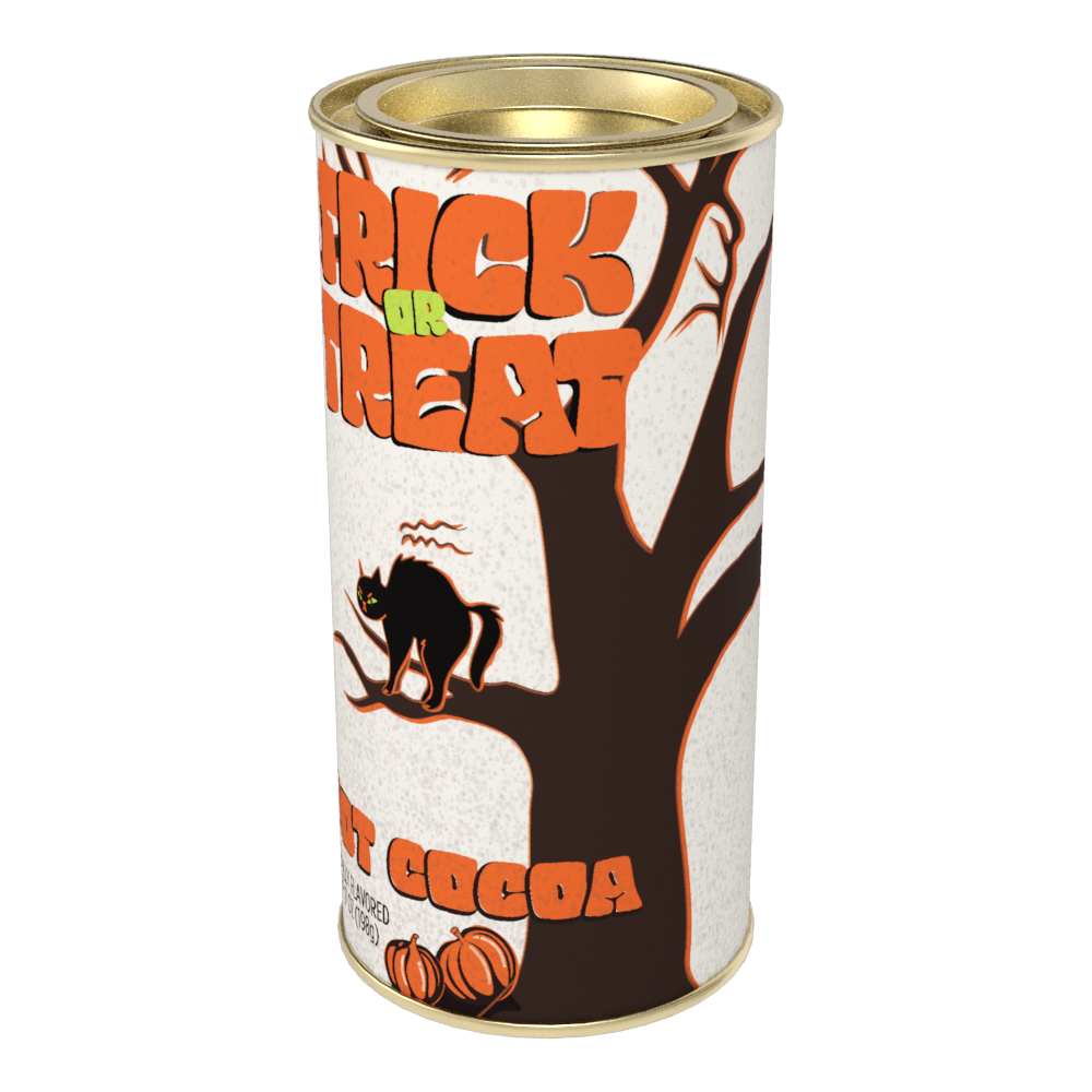 Vintage Halloween TRICK OR TREAT Hot Cocoa (7oz Round Tin)