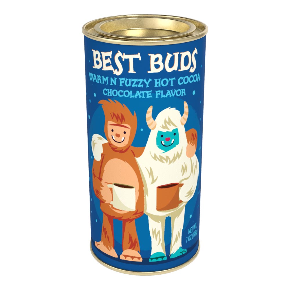 Best Buds Sasquatch and Yeti Warm n' Fuzzy Cocoa (7oz Round Tin)