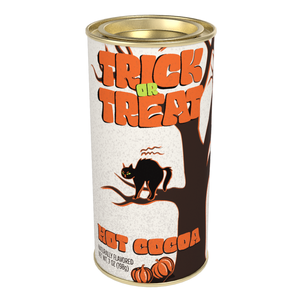 Vintage Halloween TRICK OR TREAT Hot Cocoa (7oz Round Tin)