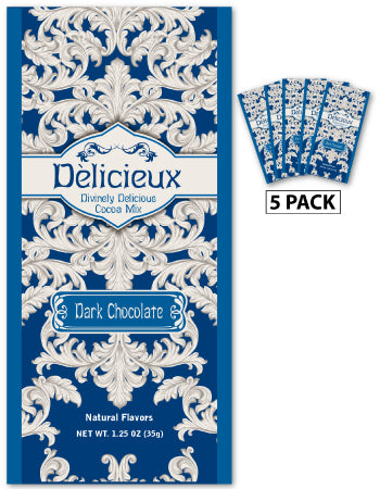 Delicieux Dark Chocolate Cocoa (Five 1.25 oz packets)