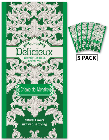 Delicieux Creme De Menthe Mint Cocoa (Five 1.25oz Packets)