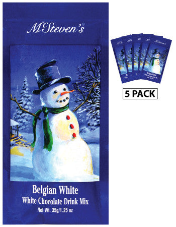 McSteven's White Christmas Snowman Belgian White Hot Chocolate (Five 1.25oz Packets)