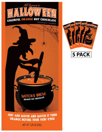 McSteven's Witch's Brew Colorful Orange Hot Chocolate (Five 1.25oz Packets)