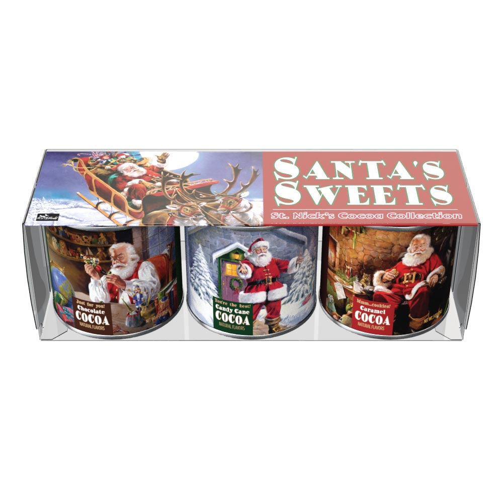Ralph McDonald's Santa Sweets Cocoa Gift Set (Three 3oz Round Tins)