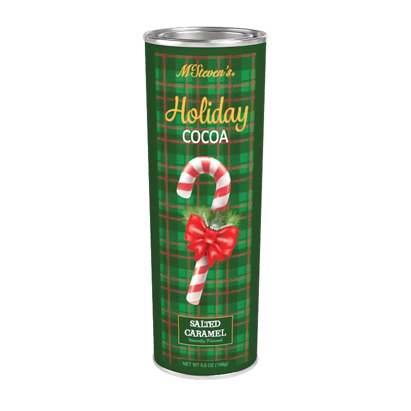 McSteven's Traditional Holiday Plaid Salted Caramel Cocoa (5.5oz Oval Tin)