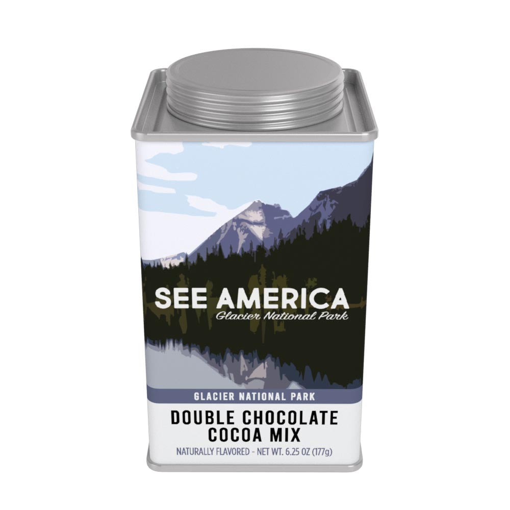 See America Glacier National Park Double Chocolate Cocoa (6.25oz Square Tin)