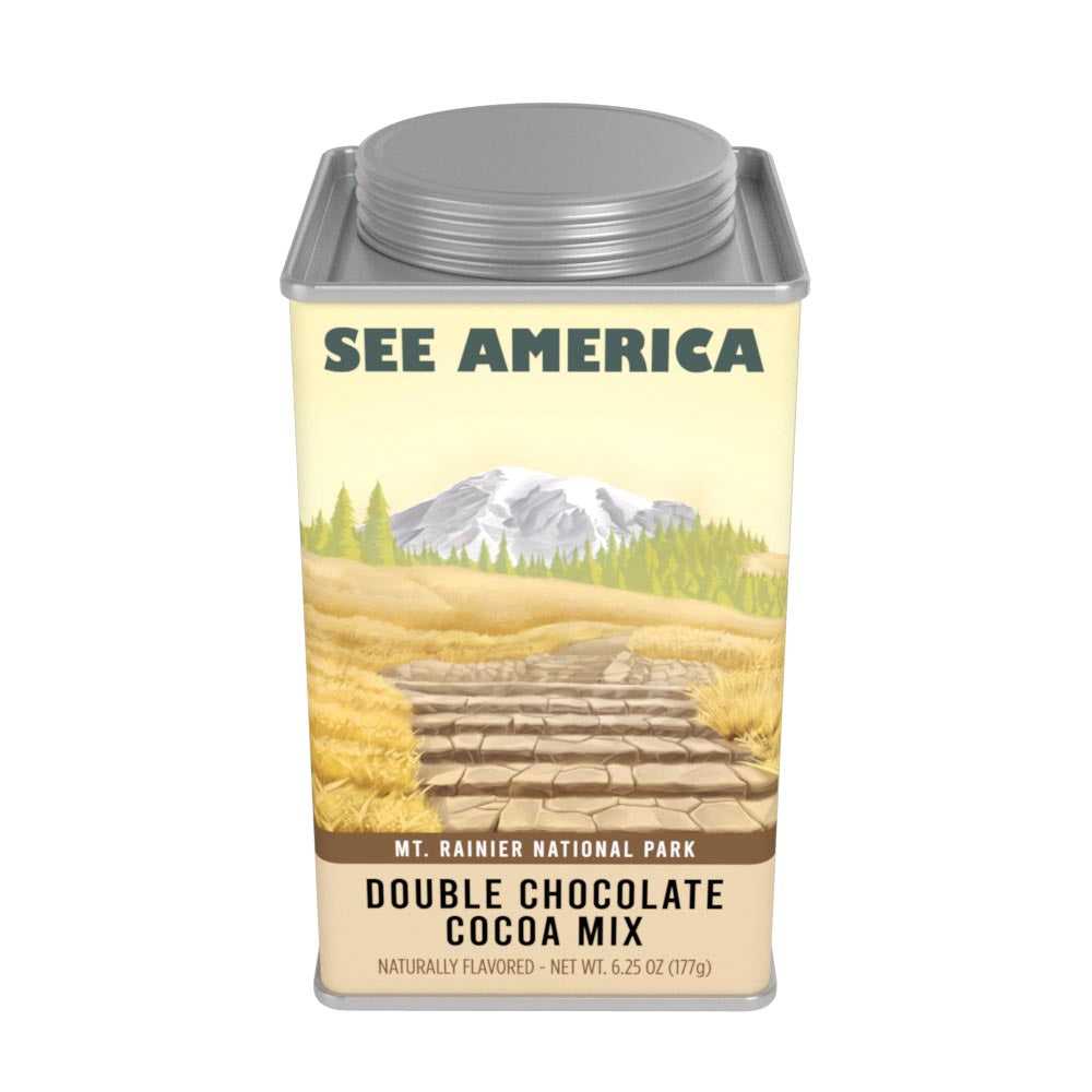 See America Mt. Rainier National Park Double Chocolate Cocoa (6.25oz Square Tin)
