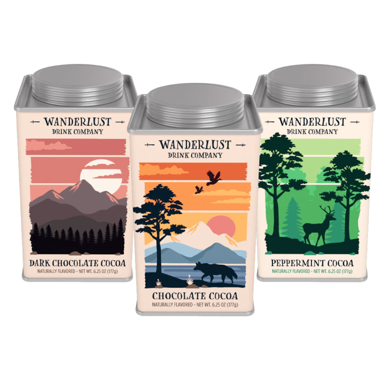 Wanderlust Cocoa Set (Three 6.25oz Square Tins)