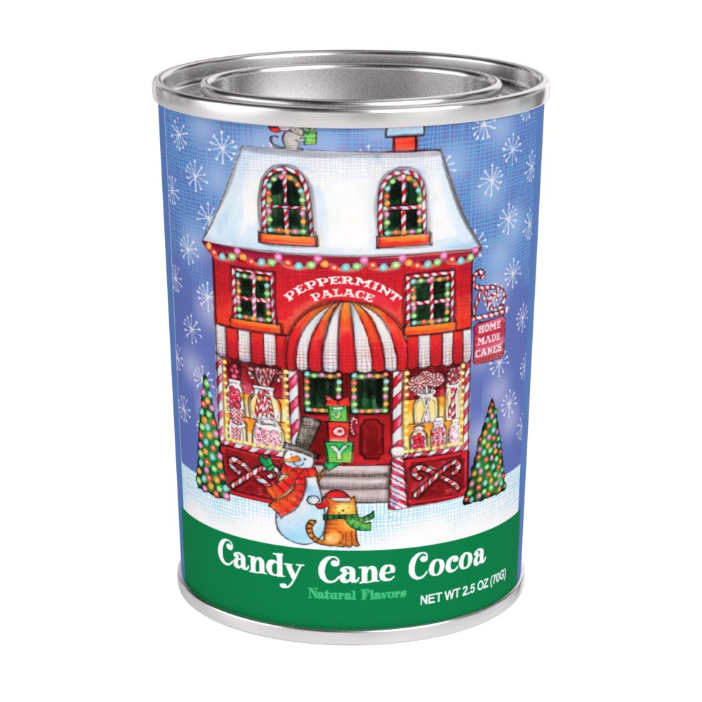 Jennifer Van Pelt© Snow Village Candy Cane Cocoa (2.5oz Oval Tin)