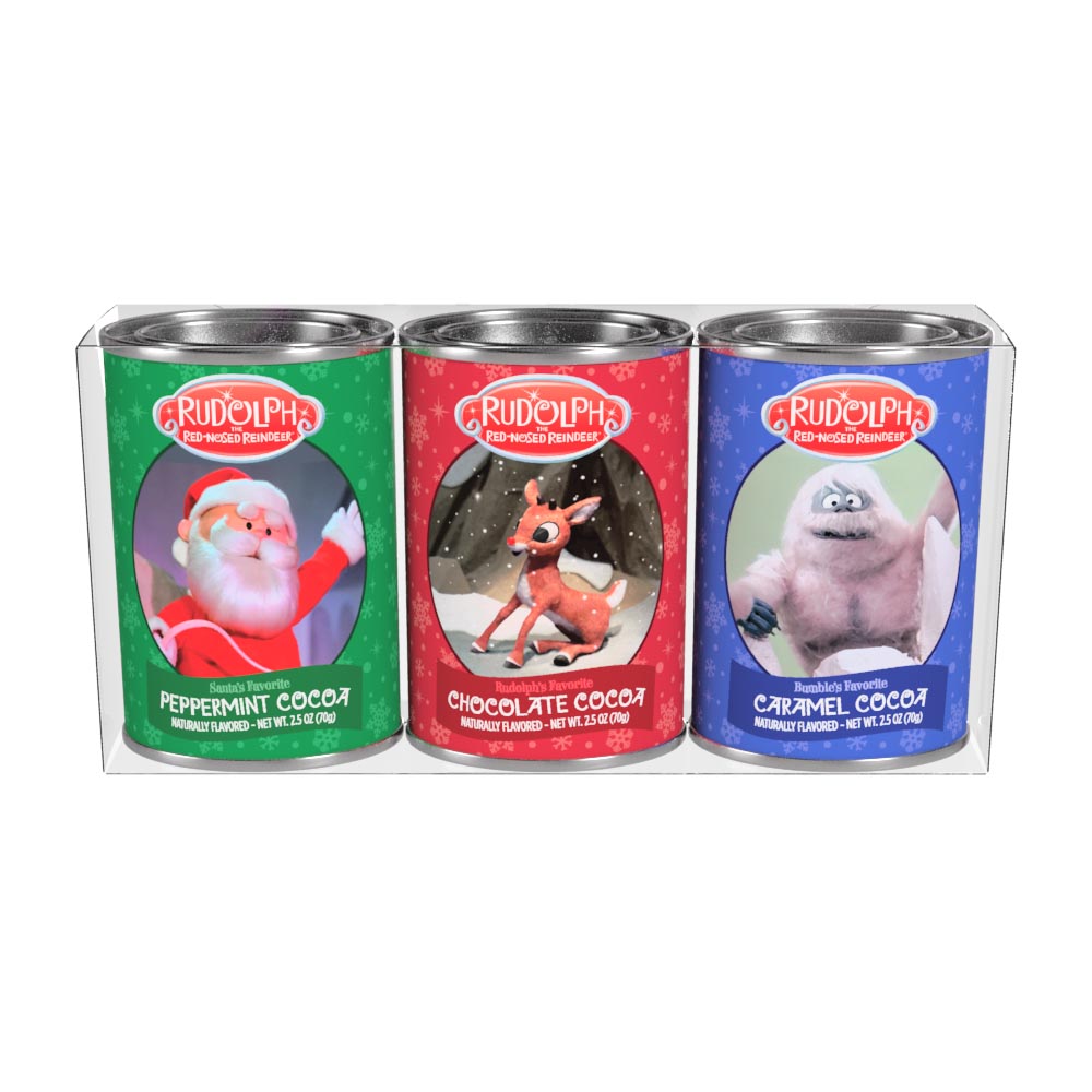 Rudolph The Red-Nosed Reindeer© NEW Cocoa Gift Set (Three 2.5oz Oval Tins)