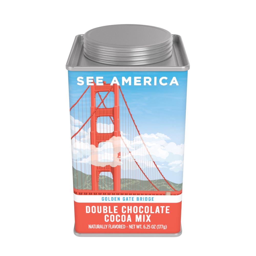 See America Golden Gate Bridge Double Chocolate Cocoa (6.25oz Square Tin)