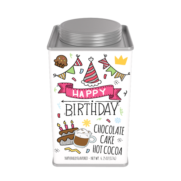 Happy Birthday Chocolate Cake Hot Cocoa (6.25oz Square Tin)