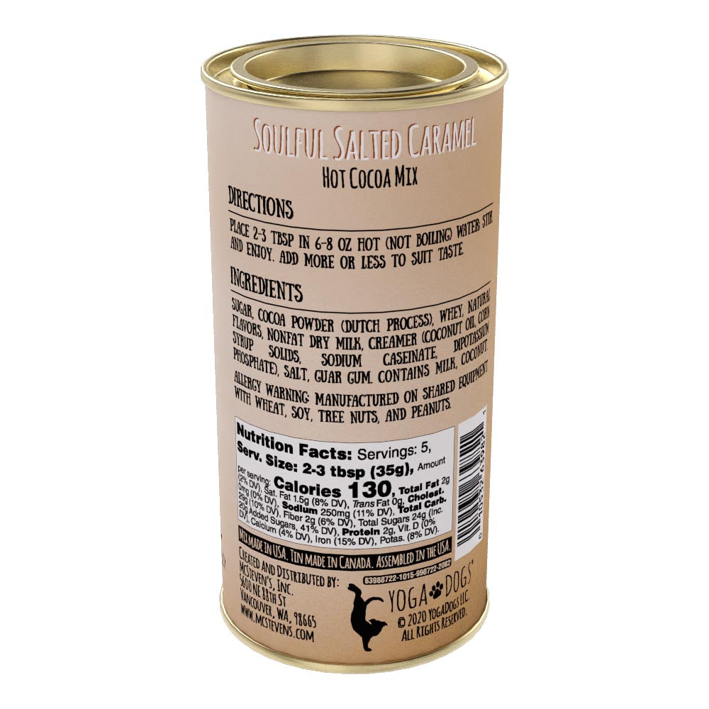 Yoga Dogs® Soulful Salted Caramel Cocoa (7oz Round Tin)