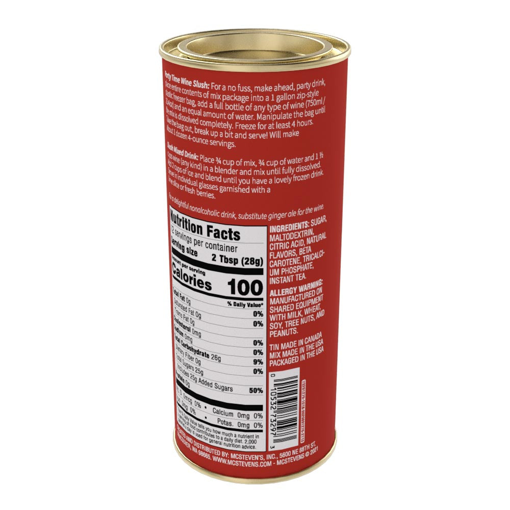 McSteven's Red or White Wine Slush - Peach Mango (12oz Round Tin)