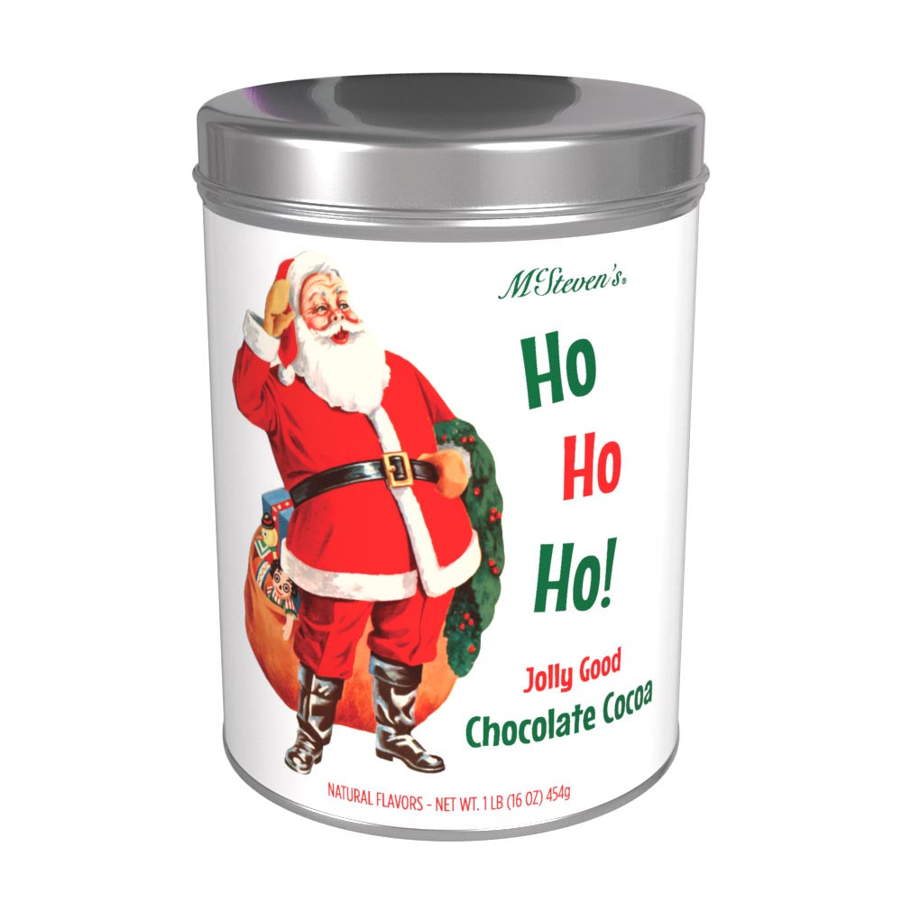 Vintage Santa Ho Ho Ho! Jolly Chocolate Cocoa (16oz Round Tin)