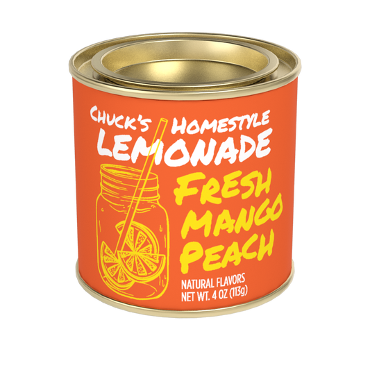 Chuck's Homestyle Fresh Mango Peach Lemonade (4oz Round Tin)