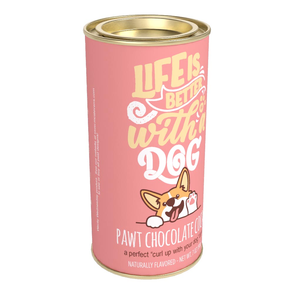 Life is Better with a Dog Pawt Chocolate Cocoa (7oz Round Tin)