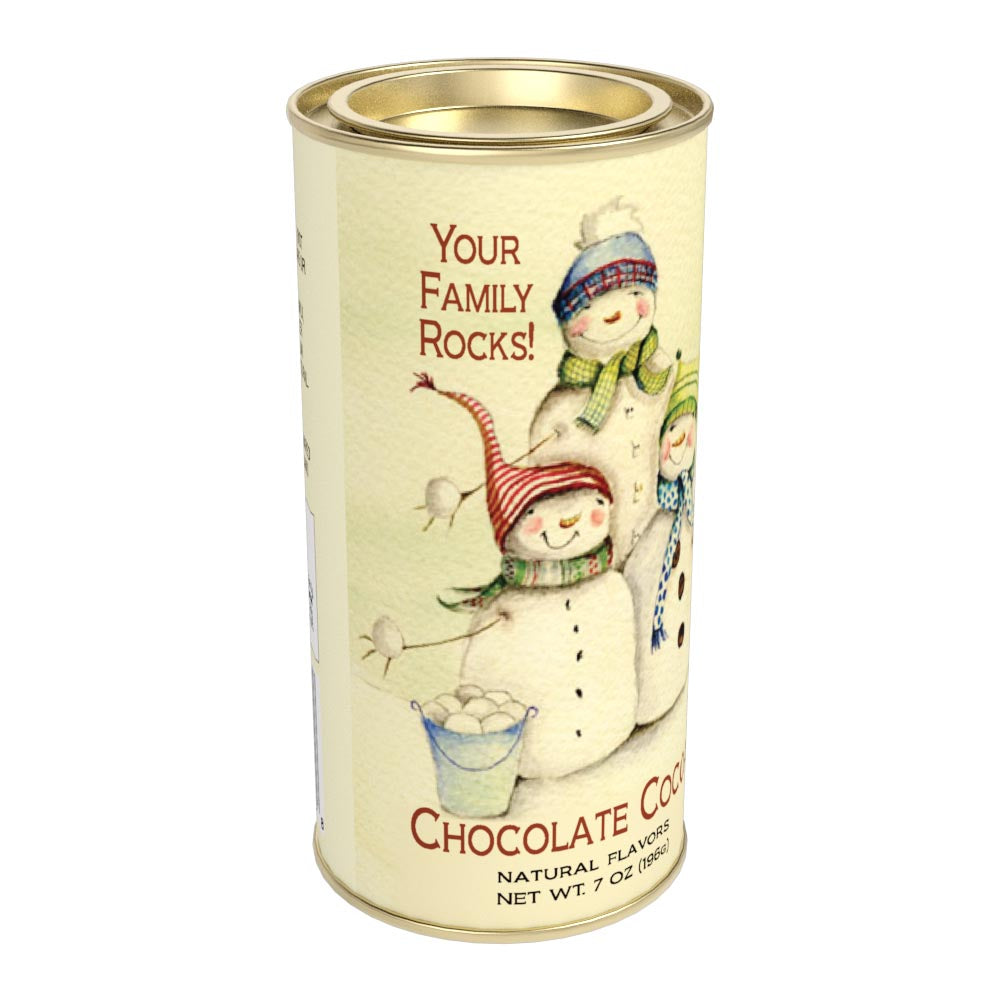 Snow Family "Your Family Rocks!" Chocolate Cocoa (7 oz Round Tin)