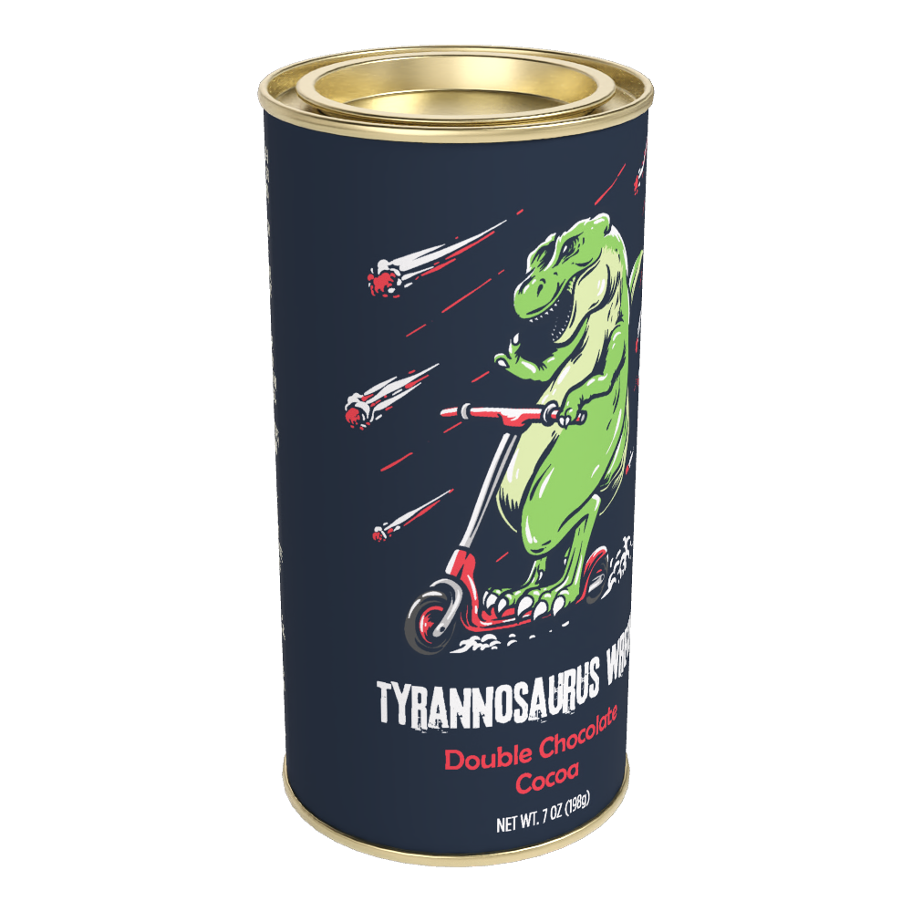 Tyrannosaurus Wreck Double Chocolate Cocoa (7oz Round Tin)