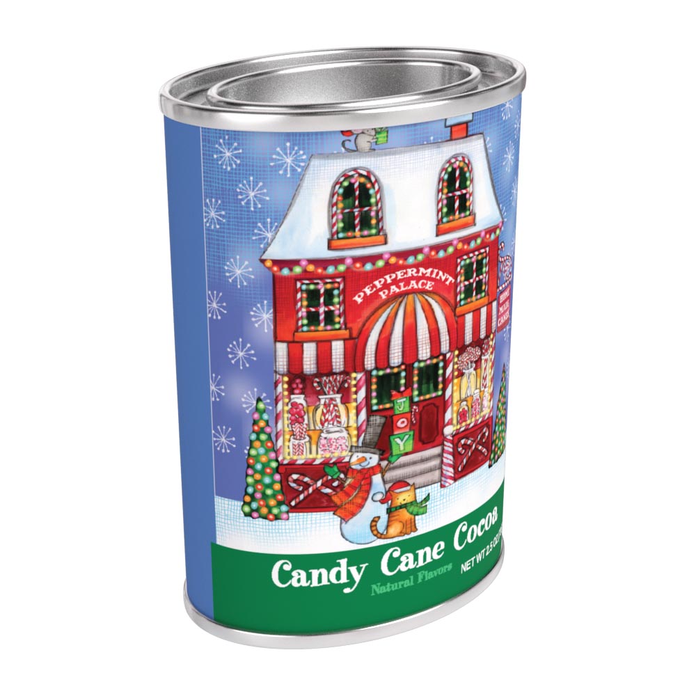 Jennifer Van Pelt© Snow Village Candy Cane Cocoa (2.5oz Oval Tin)