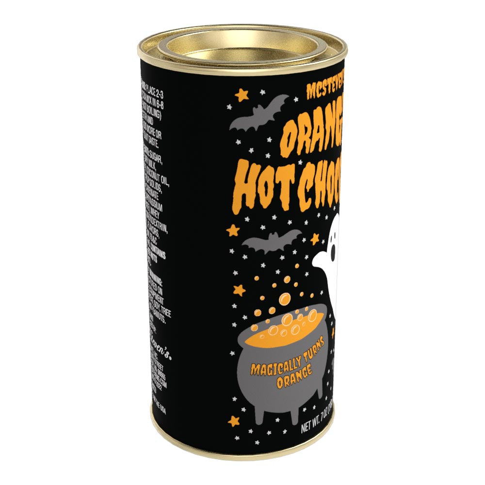 McSteven's Halloween Ghost Orange Colorful Hot Chocolate (7oz Round Tin)