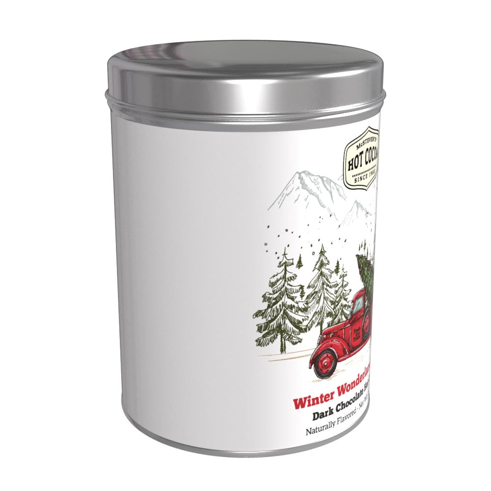 Winter Wonderland Red Truck Dark Chocolate Cocoa (16oz Round Tin)