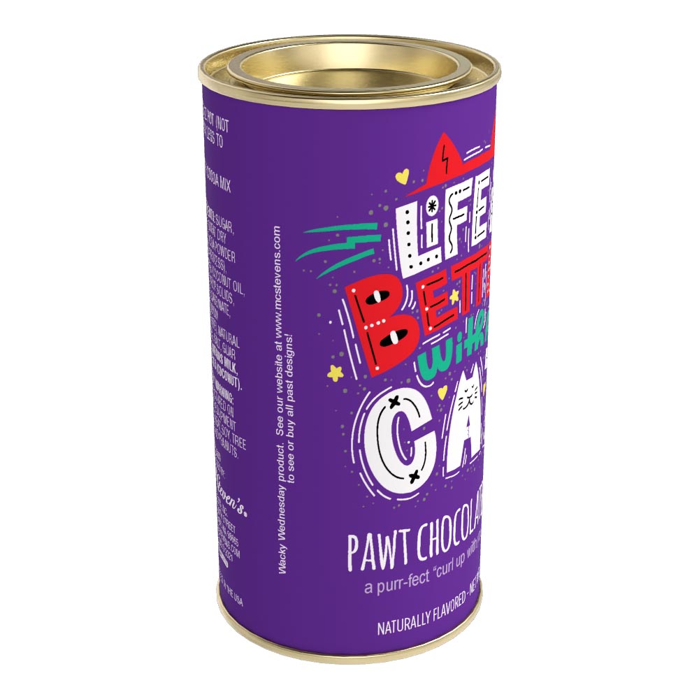 Life is Better with a Cat Pawt Chocolate Cocoa  (7oz Round Tin)