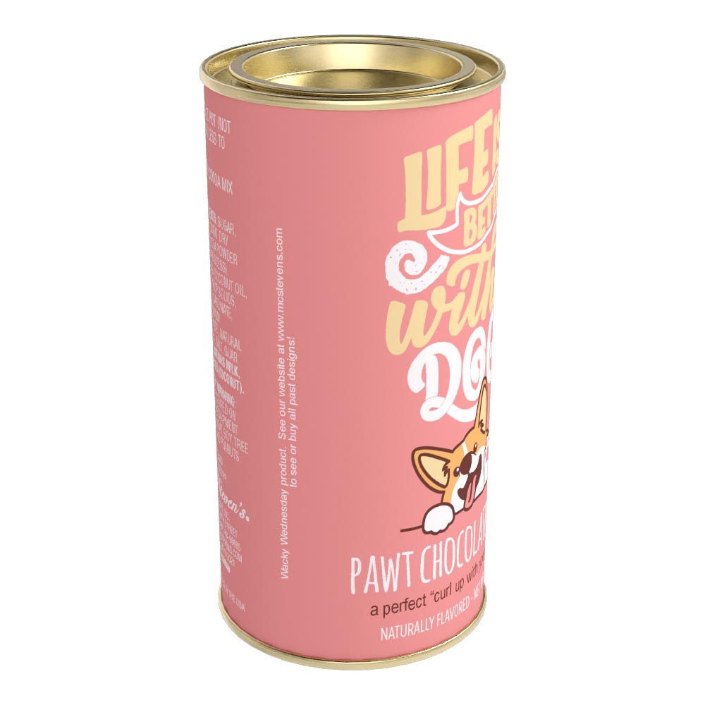 Life is Better with a Dog Pawt Chocolate Cocoa (7oz Round Tin)