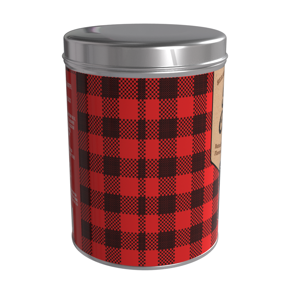 Season's Greetings Red Plaid Chocolate Hot Cocoa (16oz Round Tin)