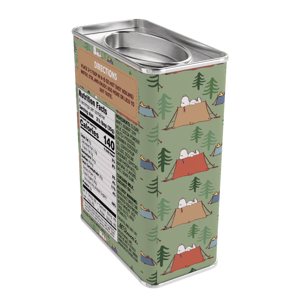 Peanuts® Snoopy Camp Life Chocolate Cocoa (8oz Rectangle Tin)