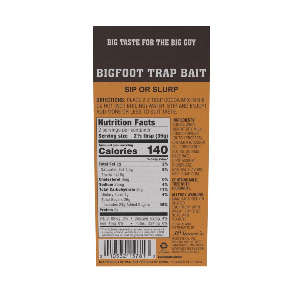 Bigfoot Trap Bait Chocolate Soup (2.5oz Tent Box)