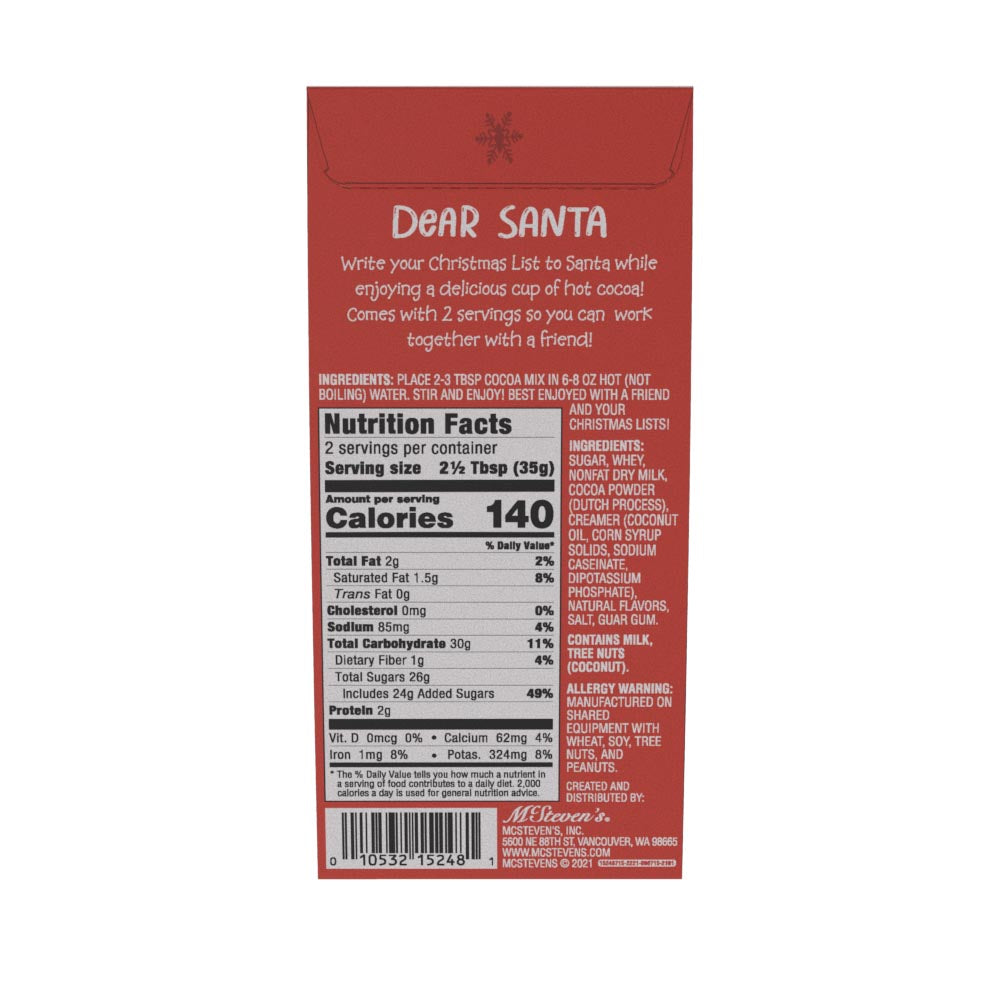 Dear Santa - My Christmas List Chocolate Cocoa (2.5oz Tent Box)