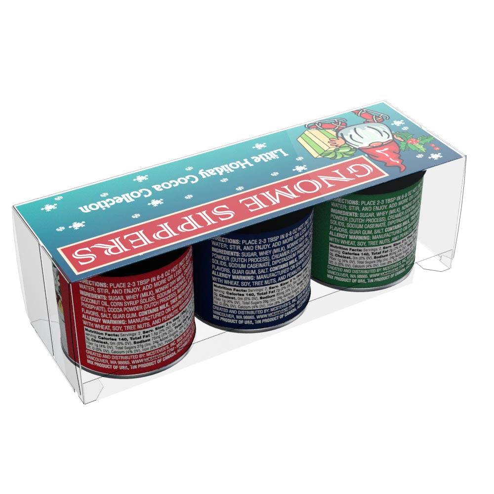 Gnome Sippers Cocoa Gift Set (Three 3oz Round Tins)