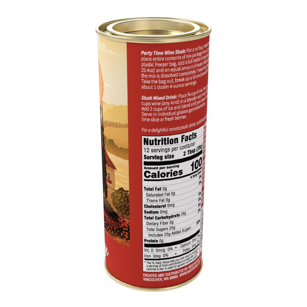 McSteven's Red or White Wine Slush - Peach Mango (12oz Round Tin)