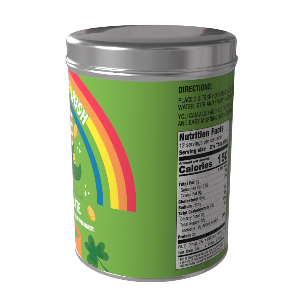 McSteven's Luck of the Irish Colorful Green Hot Chocolate (16oz Round Tin)